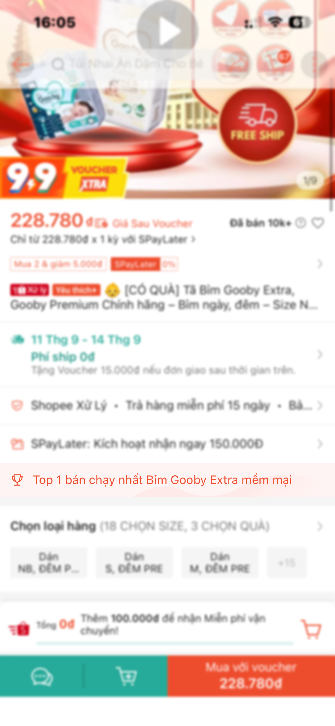 Top 1 bán chạy — Bỉm Gooby Extra